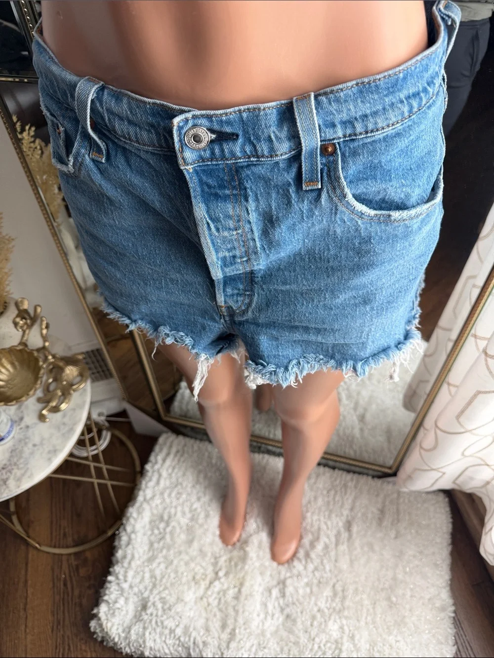 Levi's Medium Blue Denim Cutoff Shorts